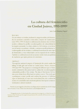 La cultura del feminicidio en Ciudad Juarez, 1993-19991
