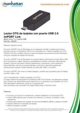 Lector OTG de tarjetas con puerto USB 2.0. imPORT Link