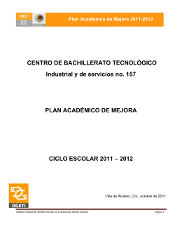 Plan Académico de Mejora 2011-2012