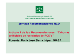 Zahorras artificiales de reciclados de RCD`s