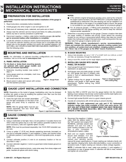 installation instructions mechanical gauges/kits