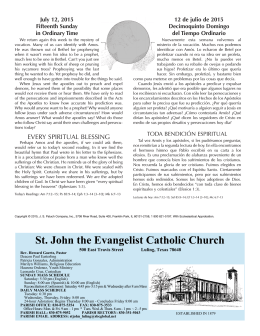 July 12, 2015 - St. John the Evangelist Catholic Church