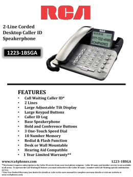 Spec Sheet - RCA Phones For Home