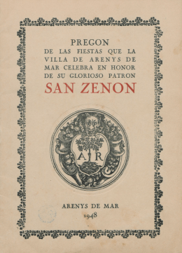 SAN ZENON - Ajuntament d`Arenys de Mar