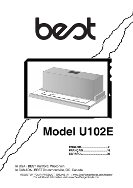 Model U102E - BEST Range Hoods