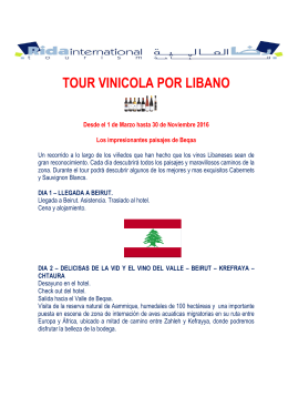 TOUR VINICOLA POR LIBANO 2016