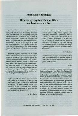 Hipótesis y explicación científica en Johannes Kepler 7