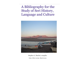 A Bibliography for the Study of Seri History
