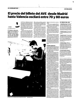 El precio del billete del AVE desde Madrid hasta Valencia oscilará