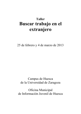 La información del taller en pdf - Campus de Huesca