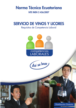 servicio de vinos y licores - Federación Hotelera del Ecuador
