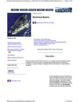 Dominica Basics - A Virtual Dominica