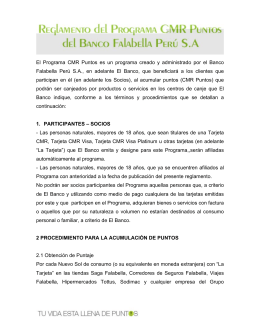 Reglamento del Programa CMR Puntos del Banco Falabella Perú S