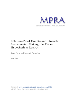 Inflation-Proof Credits and Financial Instruments. Making the Fisher