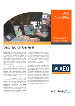 AEQ AudioPlus - Presentación del Sistema