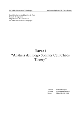 Tarea1 “Análisis del juego Splinter Cell Chaos Theory”