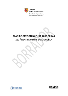 plan de gestión natura 2000 de las zec áreas marinas de menorca