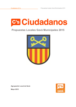 Propuestas Locales Gavà Municipales 2015