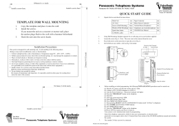 Panasonic KX--TA308 Quick Start Guide