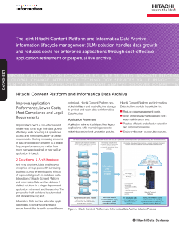 Hitachi Content Platform and Informatica Data Archive — Datasheet