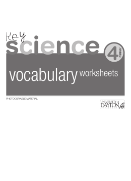 Vocabulary Worksheets Key Science 4