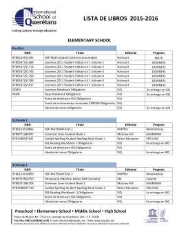 Lista de Libros Elementary - International School of Querétaro
