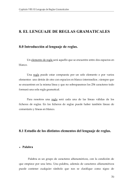 8. EL LENGUAJE DE REGLAS GRAMATICALES