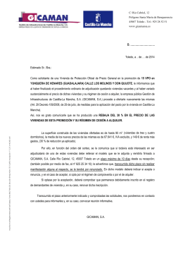 Carta informativa DOCM 15 VPO en Yunquera de Henares