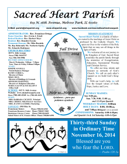 November 16, 2014 - Sacred Heart Parish