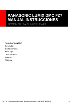 panasonic lumix dmc fz7 manual instrucciones pldfmipdf