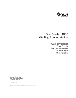 Sun Blade™ 1000 Getting Started Guide