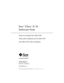 Sun Ultra 5/10 Software Note