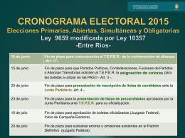 1 - Tribunal Electoral de la provincia de Entre Ríos