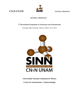 3rd International Symposium on Nanoscience and - CNyN