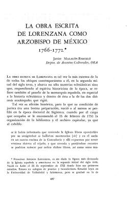 la obra escrita de lorenzana como arzobispo de méxico