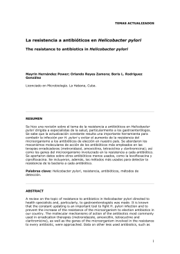 La resistencia a antibióticos en Helicobacter pylori