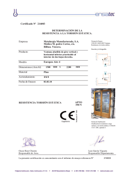 Certificado Nº Empresa Metalurgia Manufacturada, S.A. Médico M