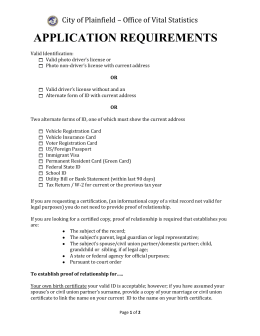 APPLICATION REQUIREMENTS