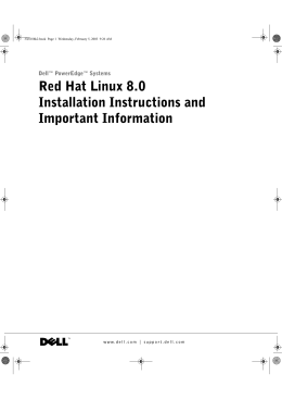Red Hat Linux 8.0 Installation Instructions and Important Information