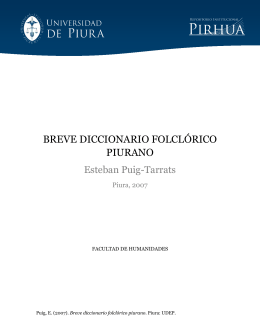 breve diccionario folclórico piurano - Pirhua