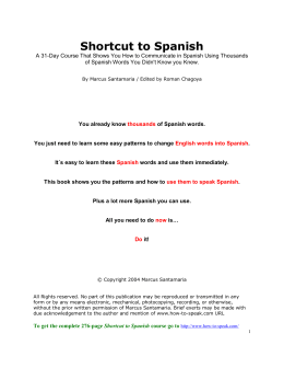 chapters 1-4 Shortcut to Spanish Action Guide