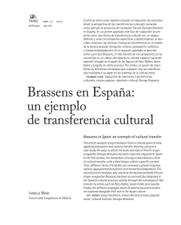 Brassens en España: un ejemplo de transferencia cultural