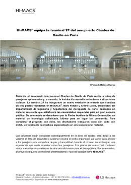 HI-MACS® equipa la terminal 2F del aeropuerto Charles de Gaulle