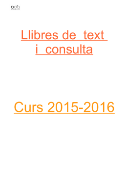 Llibres de text 15-16 - IES Berenguer d`Anoia