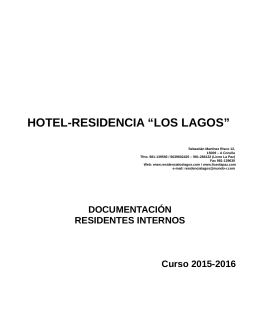 HOTEL-RESIDENCIA “LOS LAGOS” - Residencia de Estudiantes