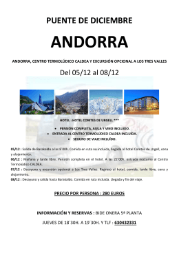 ANDORRA - Excursiones Bideonera