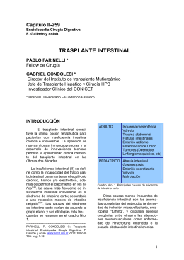 TRASPLANTE INTESTINAL - Sociedad Argentina de Cirugía Digestiva