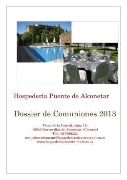 Dossier de Comuniones 2013 - hospederias de Extremadura