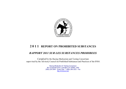 2011 report on prohibited substances rapport 2011 sur les
