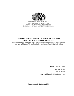 informe de pasantías realizado en el hotel eurobuilding express
